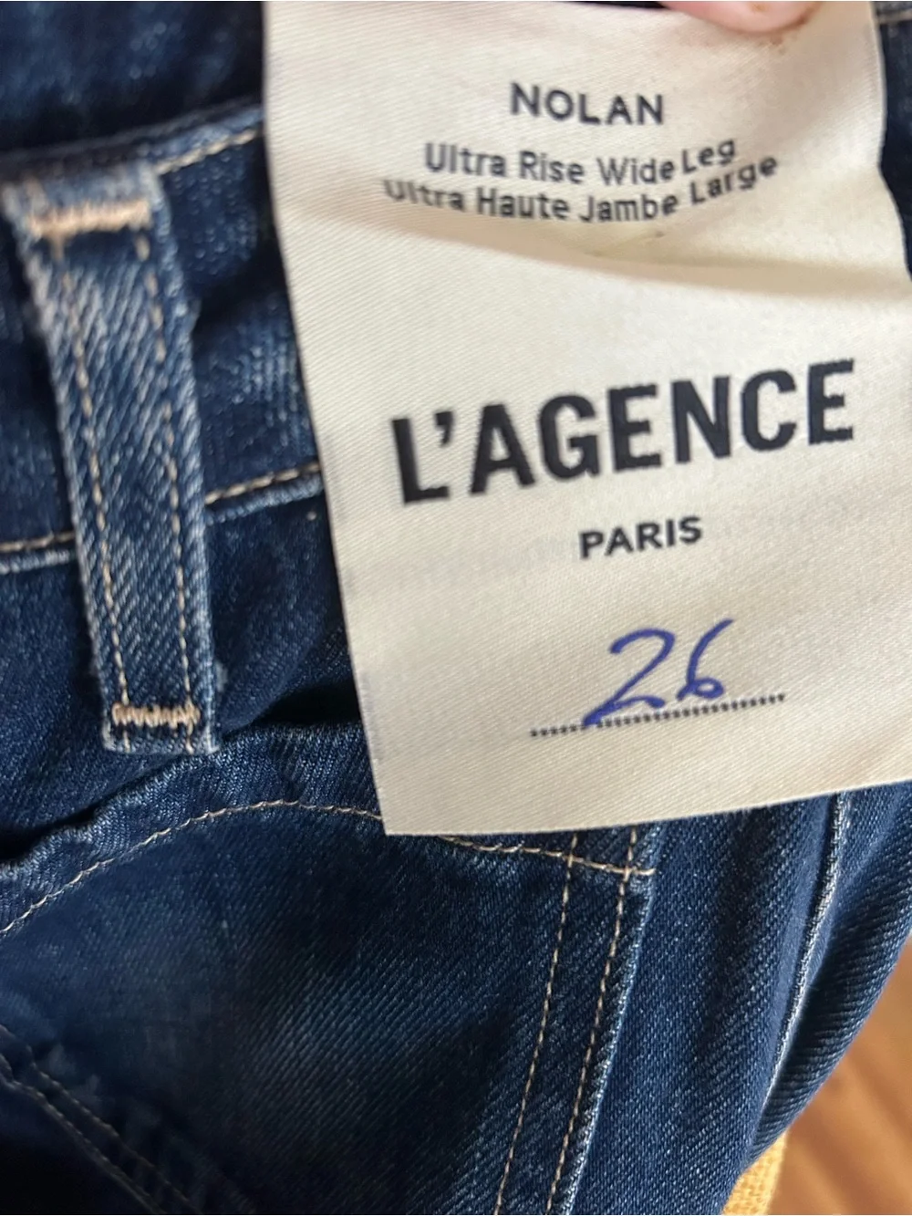 L'AGENCE Wide-Leg Jeans in Blue Wash size 26 with tags